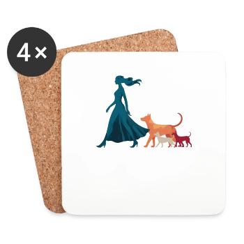 Moi et mes abonnés – Dog Humor Design - Dessous de verre (lot de 4) - blanc - Devant