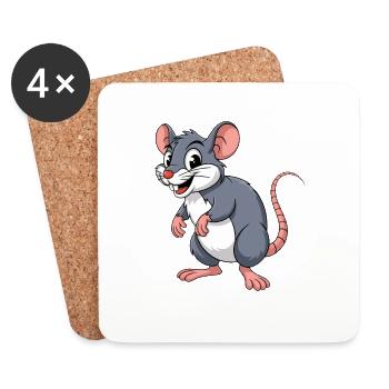 Rat - Coasters (set of 4) - white - Front