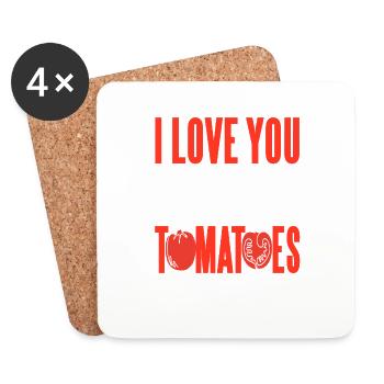 I Love You From My Head Tomatoes Pun Romcom - Coasters (set of 4) - white - Front