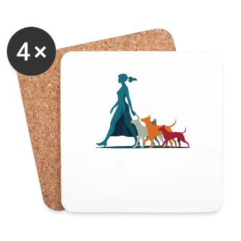 Moi et mes abonnés – Dog Humor Design - Dessous de verre (lot de 4) - blanc - Devant