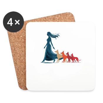 Moi et mes abonnés – Dog Humor Design - Dessous de verre (lot de 4) - blanc - Devant
