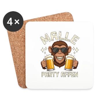 Malle Party Monkey - Coasters (set of 4) - white - Front