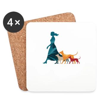 Moi et mes abonnés – Dog Humor Design - Dessous de verre (lot de 4) - blanc - Devant