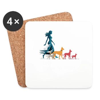 Moi et mes abonnés – Dog Humor Design - Dessous de verre (lot de 4) - blanc - Devant