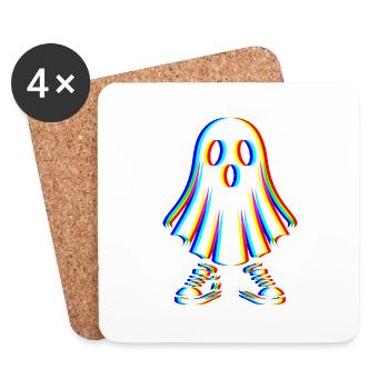 Glitch Ghost – Spooky Style - Coasters (set of 4) - white - Front