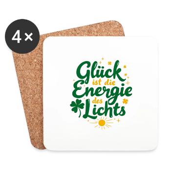 Glück Energie Licht - Untersetzer (4er-Set) - Weiß - Vorne