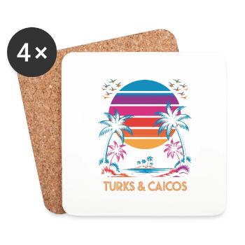 Turks- und Caicosinseln - Untersetzer (4er-Set) - Weiß - Vorne