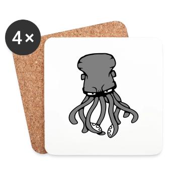 Oktopus Kraken Tintenfisch Kopffüßer Riesenkalmar - Untersetzer (4er-Set) - Weiß - Vorne