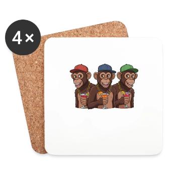 Malle Party Crew - Dessous de verre (lot de 4) - blanc - Devant