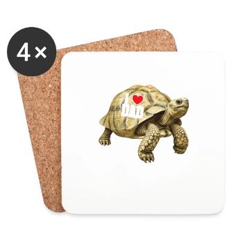 Montrez votre amour pour papa à Turtle Speed - Dessous de verre (lot de 4) - blanc - Devant
