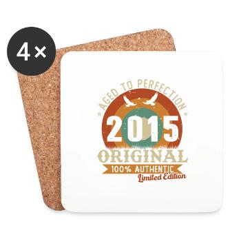 10 Ans 2015 Vintage Retro Cadeau D’anniversaire - Dessous de verre (lot de 4) - blanc - Devant