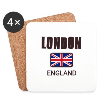 London England mit Flagge Englands - Untersetzer (4er-Set) - Weiß - Vorne