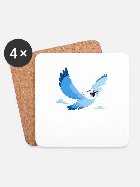 Möwen Möwe - Untersetzer (4er-Set) - Weiß