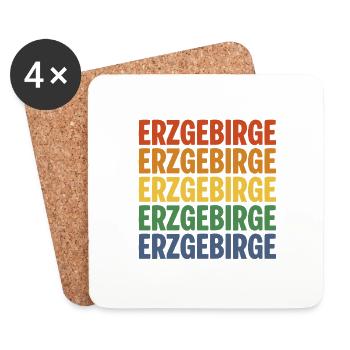 Erzgebirge Retro - Untersetzer (4er-Set) - Weiß - Vorne