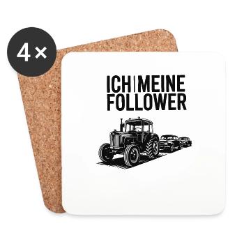 Ich & meine Follower – Traktor Edition - Untersetzer (4er-Set) - Weiß - Vorne