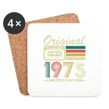50 Years 1975 Vintage Retro Birthday Gift - Coasters (set of 4) - white - Front