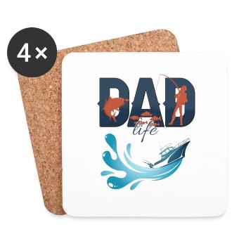 Dad Life Fishing Tee Perfect for Fisherman Dads - Coasters (set of 4) - white - Front
