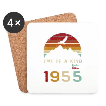70 Jahre 1955 Vintage Retro Jubiläumsgeschenk - Untersetzer (4er-Set) - Weiß - Vorne