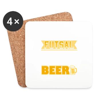 Play Futsal Score Goals Drink Beer Funny Quote - Untersetzer (4er-Set) - Weiß - Vorne