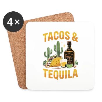 Tacos & Tequila – Fiesta Design für Mexiko-Fans - Untersetzer (4er-Set) - Weiß - Vorne
