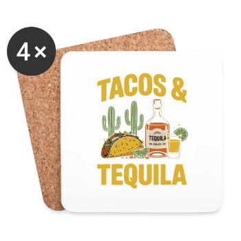 Tacos & Tequila – Fiesta Design für Mexiko-Fans - Untersetzer (4er-Set) - Weiß - Vorne