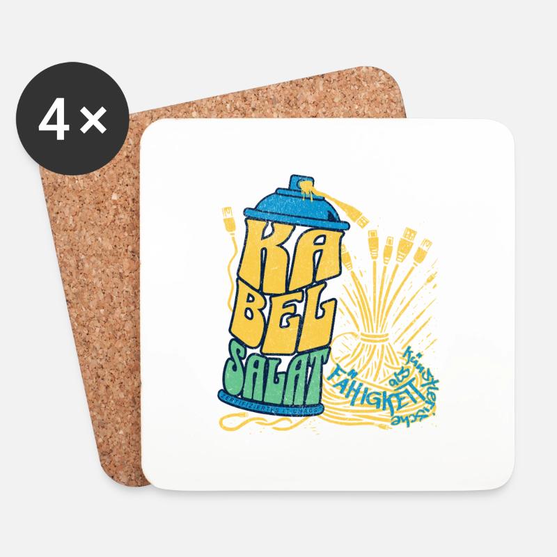 Cable clutter as an artistic skill - Coasters (set of 4) - white