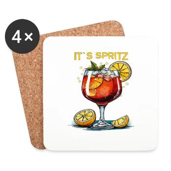 GETRÄNK IT`S SPRITZ - Untersetzer (4er-Set) - Weiß - Vorne