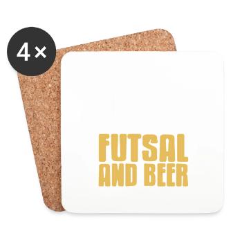 Yep I'm a Dad and I Love Futsal and Beer Humor - Untersetzer (4er-Set) - Weiß - Vorne