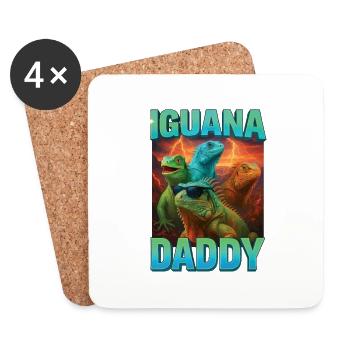 Leguan-Papa - Untersetzer (4er-Set) - Weiß - Vorne