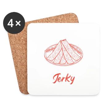 Real Texans Eat Beef Jerky Texas Dried Meat - Coasters (set of 4) - white - Front
