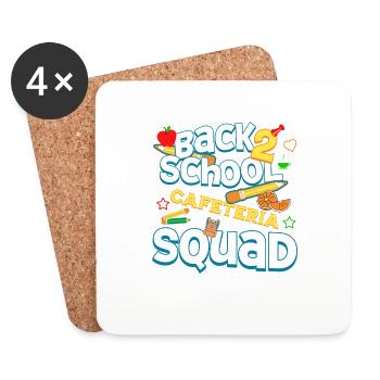 Zurück Zur Schule Cafeteria Squad Stolze Mittagsdame - Untersetzer (4er-Set) - Weiß - Vorne