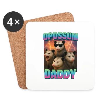 Opossum-Papa - Untersetzer (4er-Set) - Weiß - Vorne