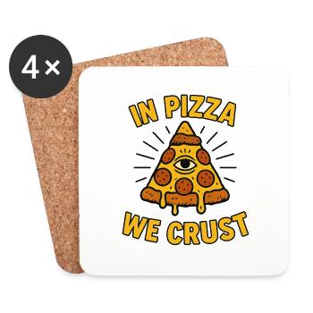 In der Pizza krusten wir - Untersetzer (4er-Set) - Weiß - Vorne