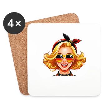 GERMANY WOMAN - Coasters (set of 4) - white - Front