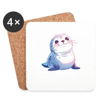 Seals, Seal - Coasters (set of 4) - white - Front