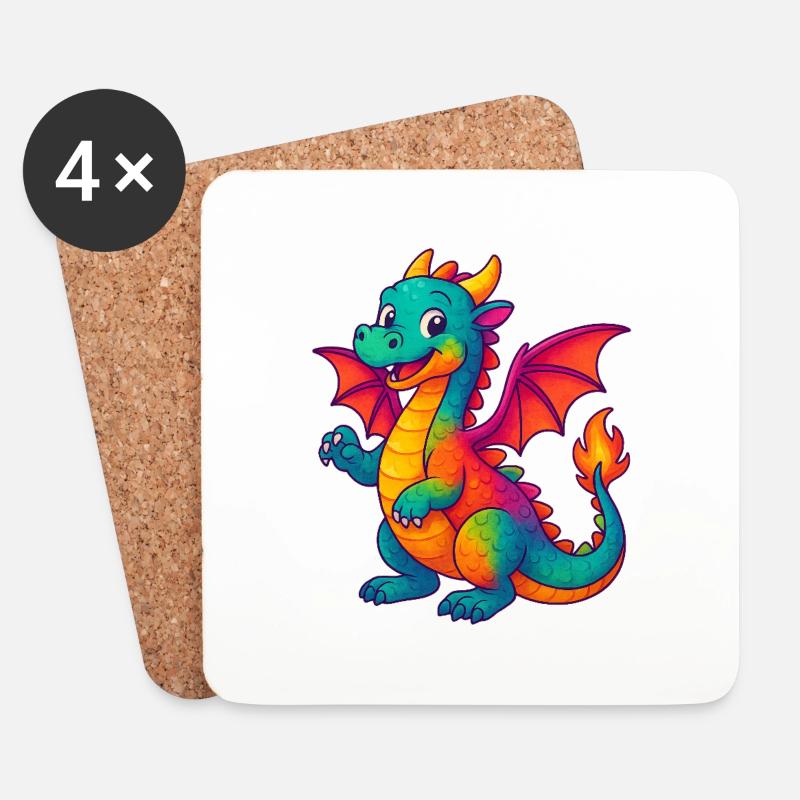 Dragonbaby - Untersetzer (4er-Set) - Weiß