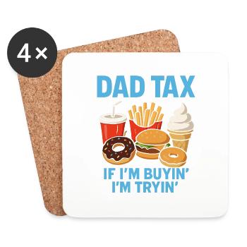 Dad Tax Fast-Food Papa Spaß - Untersetzer (4er-Set) - Weiß - Vorne