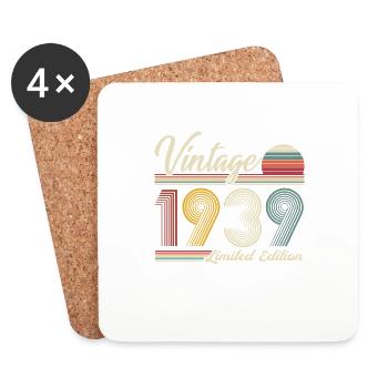 1939 Vintage Retro Geburtstagsgeschenk - Untersetzer (4er-Set) - Weiß - Vorne