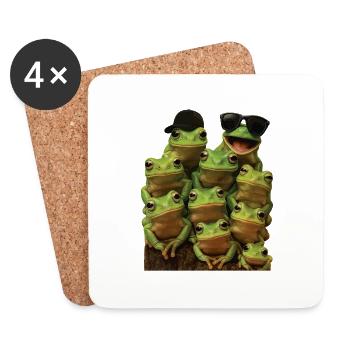 Frosch - Untersetzer (4er-Set) - Weiß - Vorne
