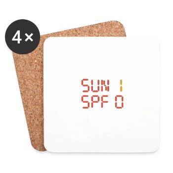 Sun 1 SPF 0 Sunburn - Coasters (set of 4) - white - Front