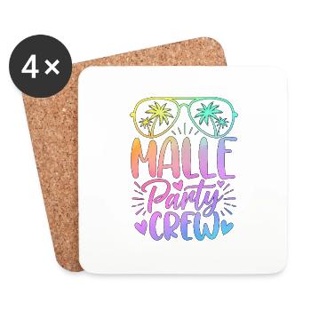 Malle Party Crew - Untersetzer (4er-Set) - Weiß - Vorne