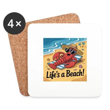 LA VIE DES HOMARDS EST UNE PLAGE - Dessous de verre (lot de 4) - blanc - Devant