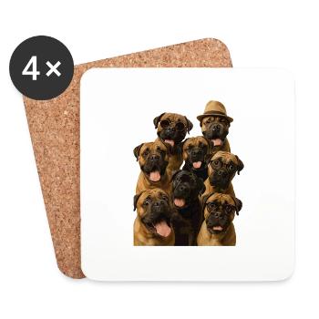 Bullmastiff - Untersetzer (4er-Set) - Weiß - Vorne