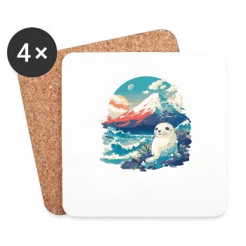 Joints, Phoque - Dessous de verre (lot de 4) - blanc - Devant