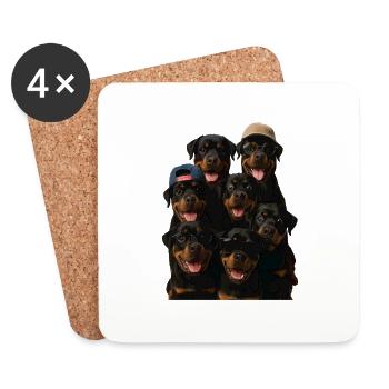 Rottweiler - Untersetzer (4er-Set) - Weiß - Vorne