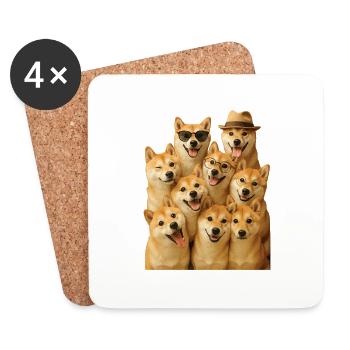 Shiba Inu - Untersetzer (4er-Set) - Weiß - Vorne
