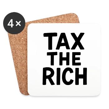Tax the Rich Schwarz - Untersetzer (4er-Set) - Weiß - Vorne