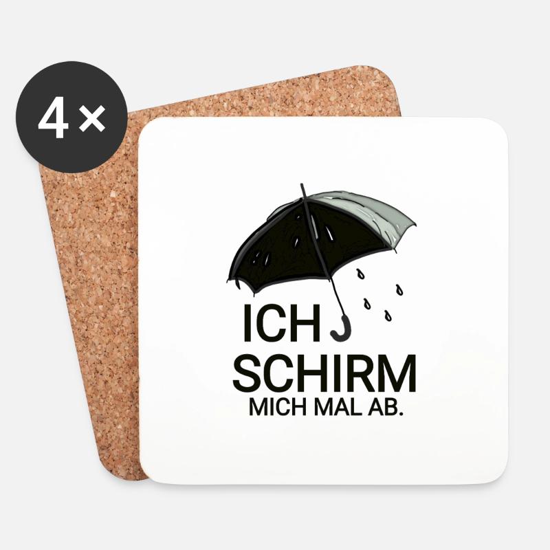 lustiger Regenschirm Slogan - Untersetzer (4er-Set) - Weiß