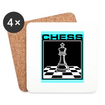 Schach König Chess - Untersetzer (4er-Set) - Weiß - Vorne
