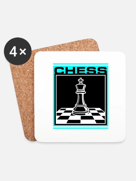 Schach König Chess - Untersetzer (4er-Set) - Weiß